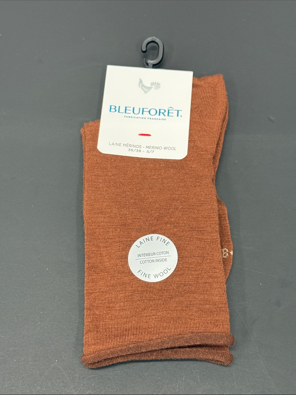 Bleuforêt Roll Top Merino Wool Sock with Cotton Iining